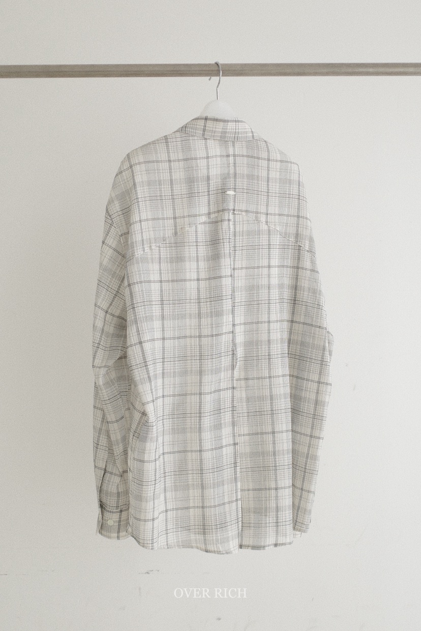 OVER RICH韓國東大門直郵女士新品熱賣襯衫蕾絲衫格紋開衩OVER RICH襯衫/蕾絲衫