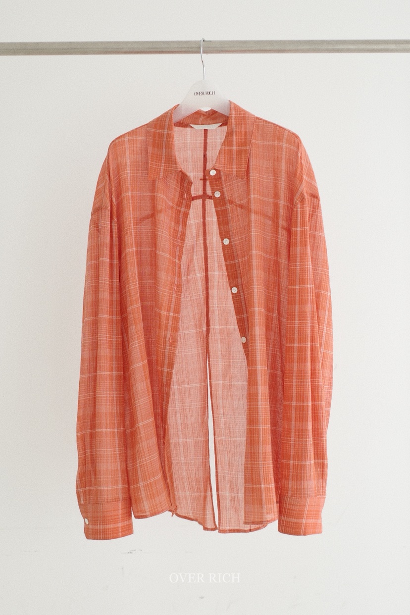 OVER RICH韓國東大門直郵女士新品熱賣襯衫蕾絲衫格紋開衩OVER RICH襯衫/蕾絲衫圖色2