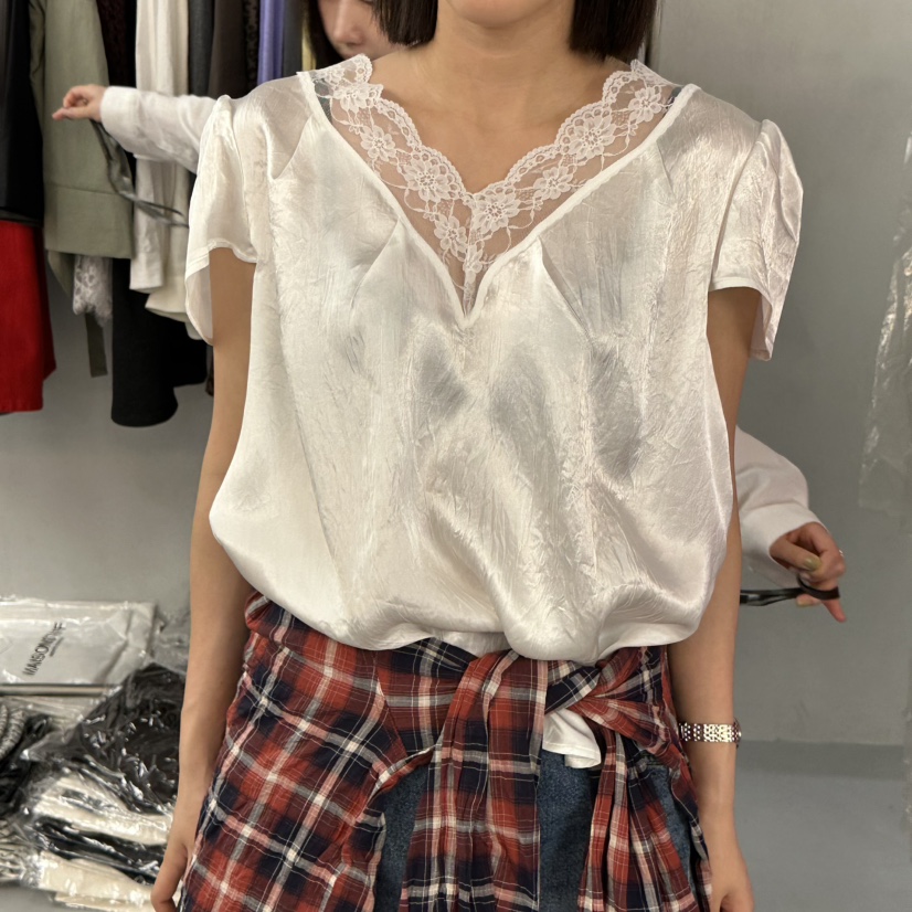 DOUBLE STANDARD/LE SMOKING/MAISONSTAFF韓國直郵女士新品休閑襯衫蕾絲衫MAISONSTAFF襯衫/蕾絲衫圖色1