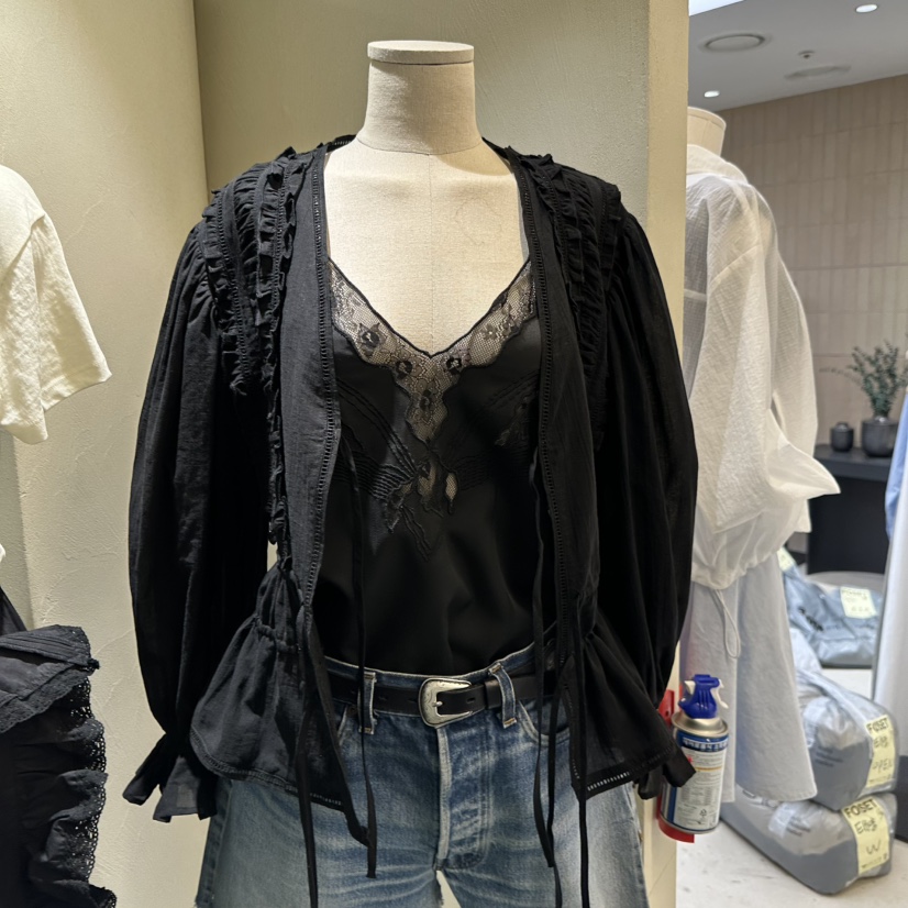 JERRY HALL-P韓國直郵女士新品職業真品襯衫蕾絲衫褶皺JERRY HALL襯衫/蕾絲衫圖色2