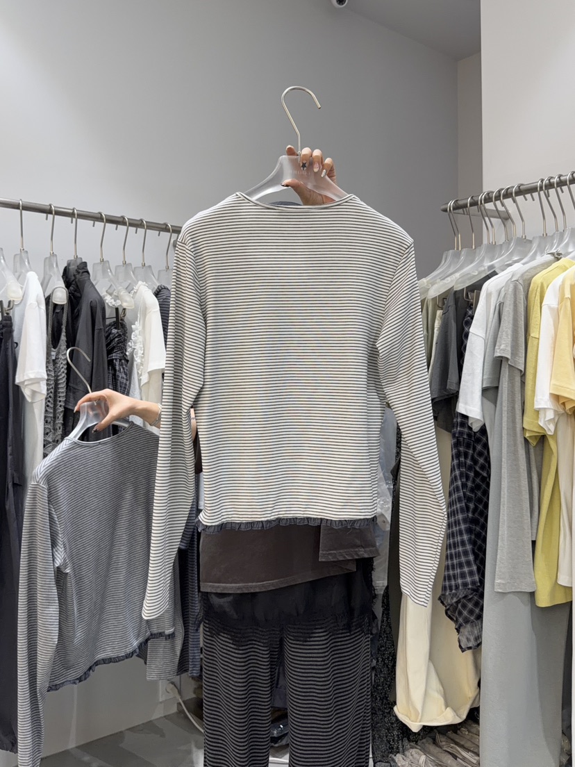 LOOKK/MIMME韓國代購女士新品休閑職業人氣26春夏長袖T恤LOOKK/MIMME長袖T恤