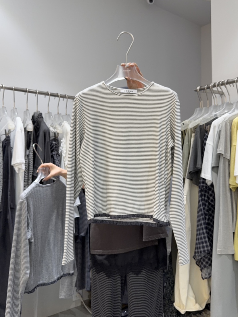 LOOKK/MIMME韓國代購女士新品休閑職業人氣26春夏長袖T恤LOOKK/MIMME長袖T恤圖色1