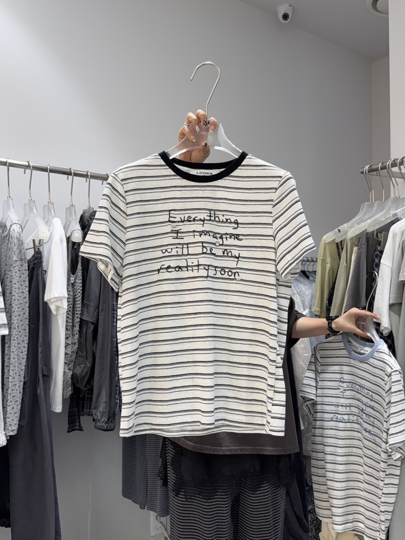 LOOKK/MIMME韓國直郵實拍女士新品26春夏熱賣人氣T恤刺繡LOOKK/MIMMET恤圖色2