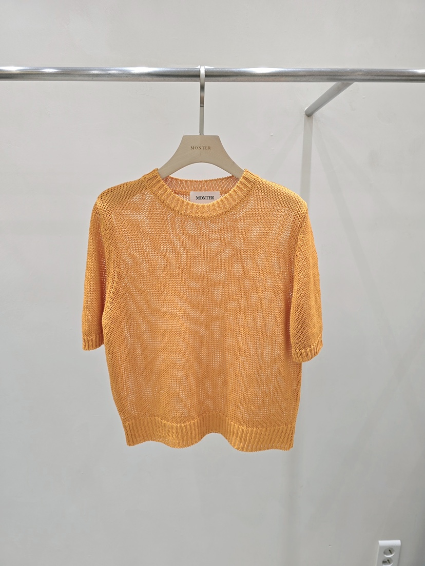 MONTER韓國東大門代購女裝新款熱賣時尚26春夏針織衫透視MONTER針織衫圖色1