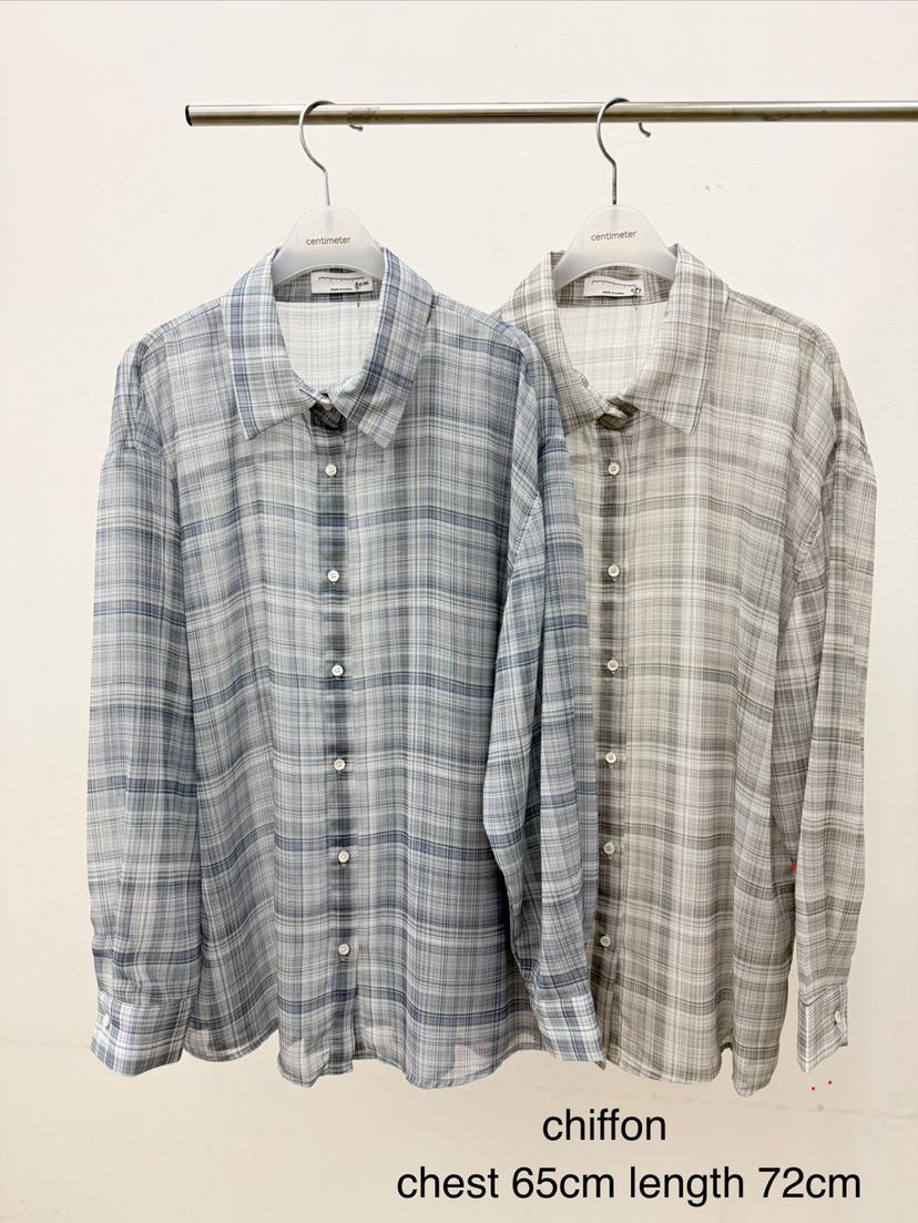 CM韓國直郵實拍女士新品人氣熱賣職業襯衫蕾絲衫格子雪紡CM_centimeter襯衫/蕾絲衫