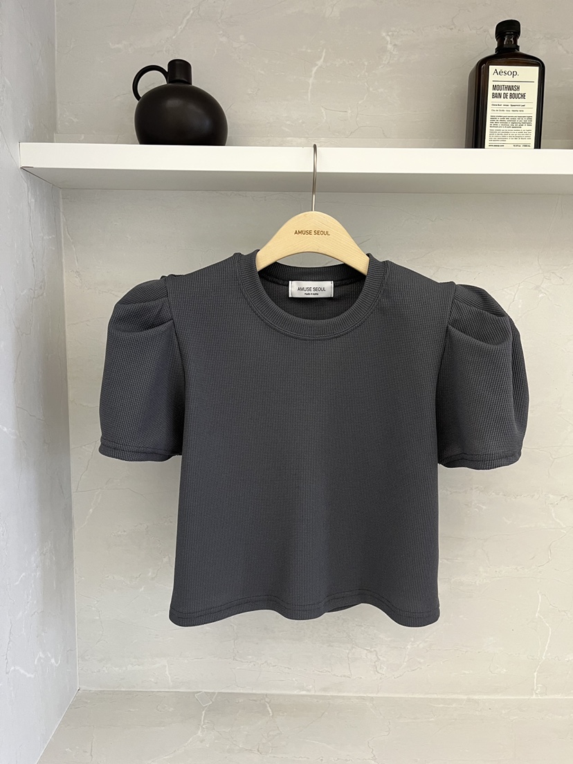 AMUSE SEOUL韓國東大門直郵女士新品26春夏推薦人氣職業T恤AMUSE SEOULT恤圖色2灰色