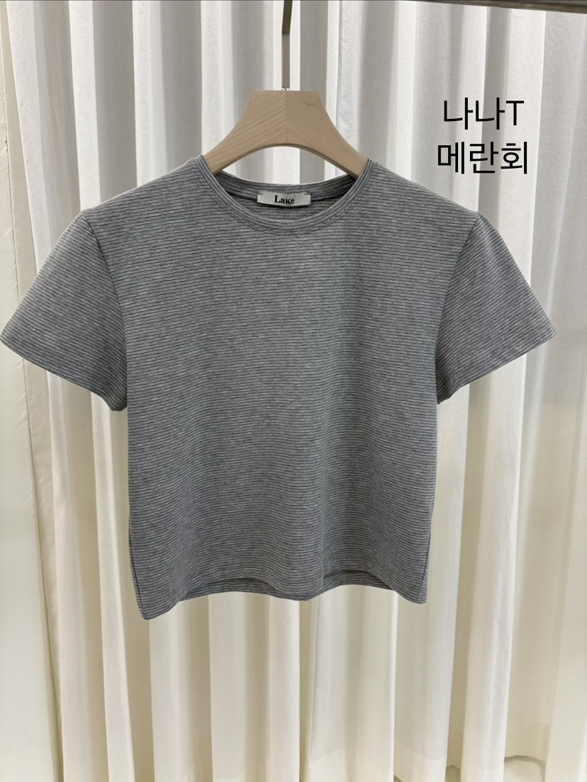 LAKE-A/KONI韓國代購女裝新款人氣推薦職業熱賣時尚T恤Lake Side/KONIT恤圖色3灰白色