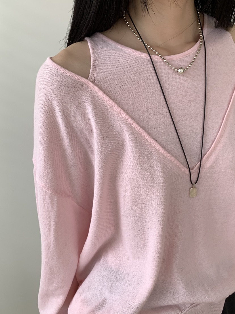 B_GARDER韓國東大門代購女士新品休閑人氣26春夏針織衫雙層B.GARDER針織衫