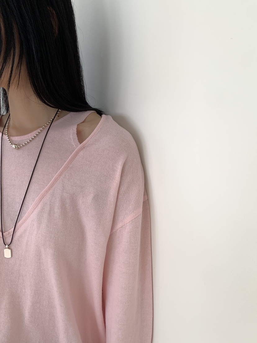 B_GARDER韓國東大門代購女士新品休閑人氣26春夏針織衫雙層B.GARDER針織衫