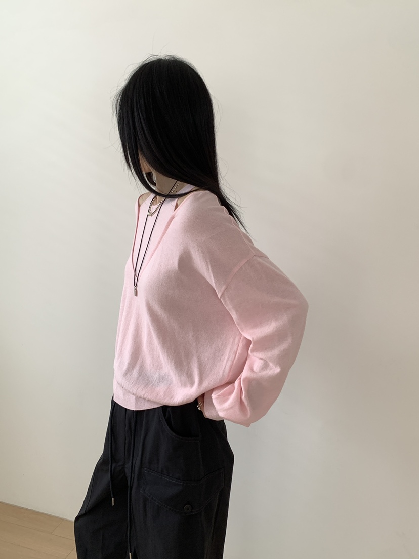 B_GARDER韓國東大門代購女士新品休閑人氣26春夏針織衫雙層B.GARDER針織衫