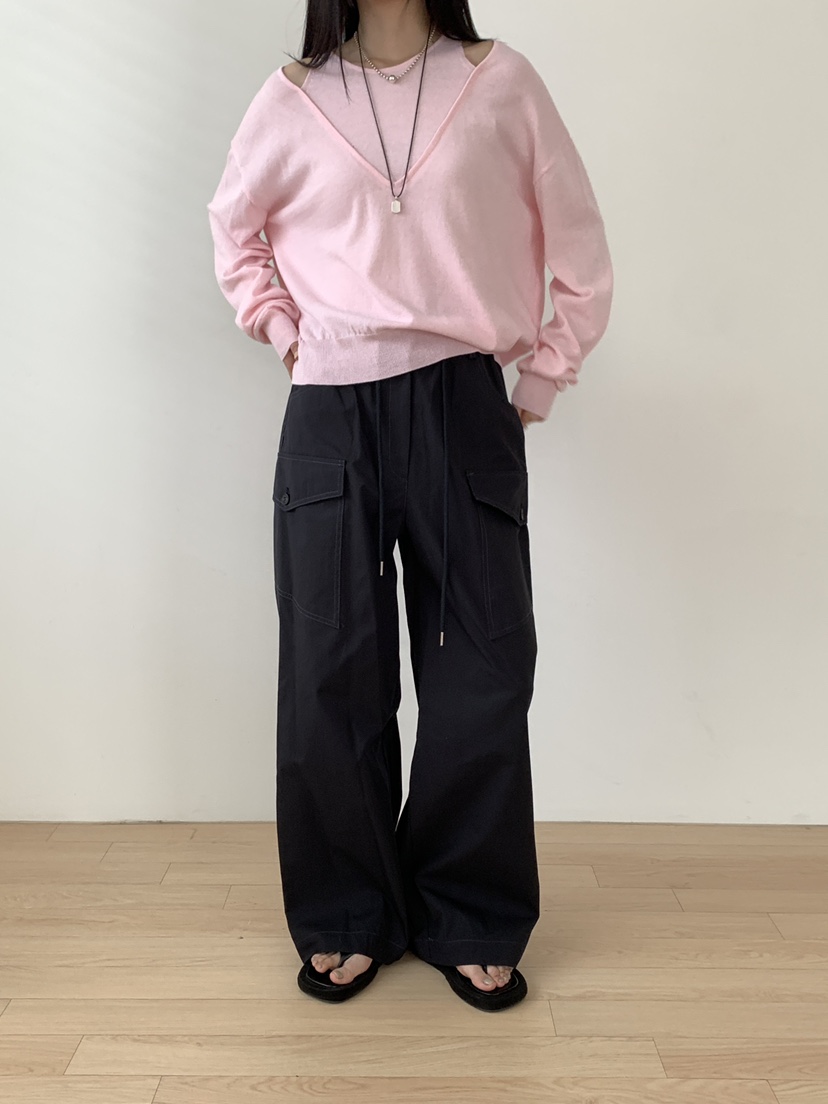 B_GARDER韓國東大門代購女士新品休閑人氣26春夏針織衫雙層B.GARDER針織衫