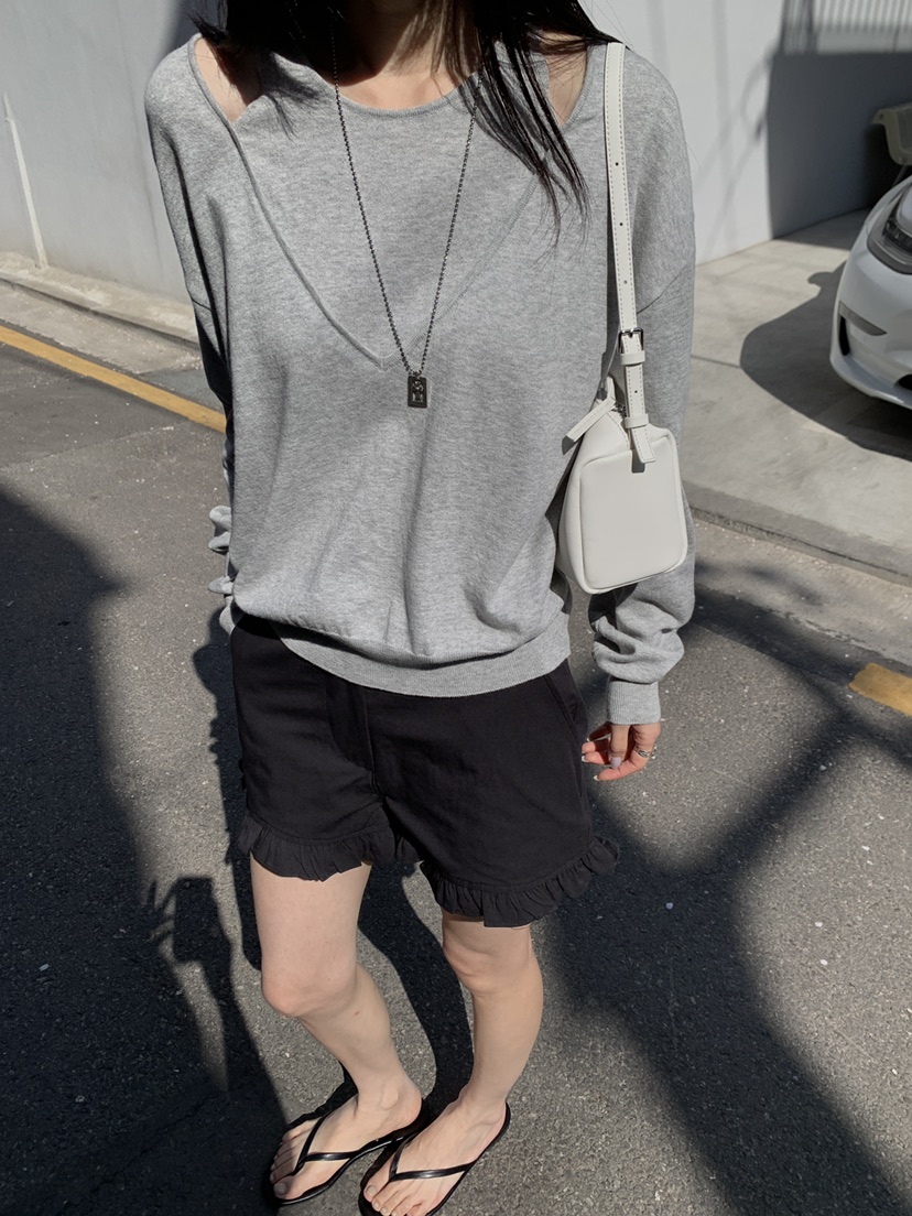 B_GARDER韓國東大門代購女士新品休閑人氣26春夏針織衫雙層B.GARDER針織衫