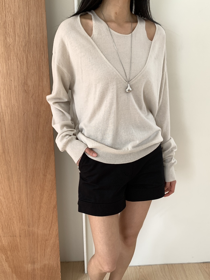 B_GARDER韓國東大門代購女士新品休閑人氣26春夏針織衫雙層B.GARDER針織衫圖色1