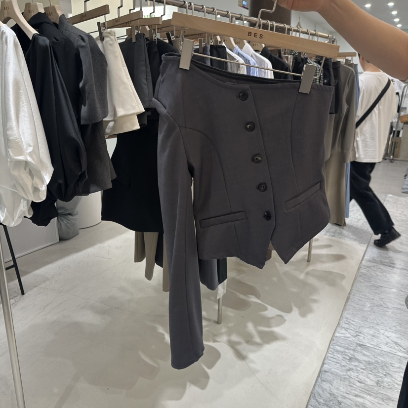 BES韓國代購女士新品休閑人氣推薦26春夏時尚職業熱賣夾克BES SEOUL夾克圖色2灰色