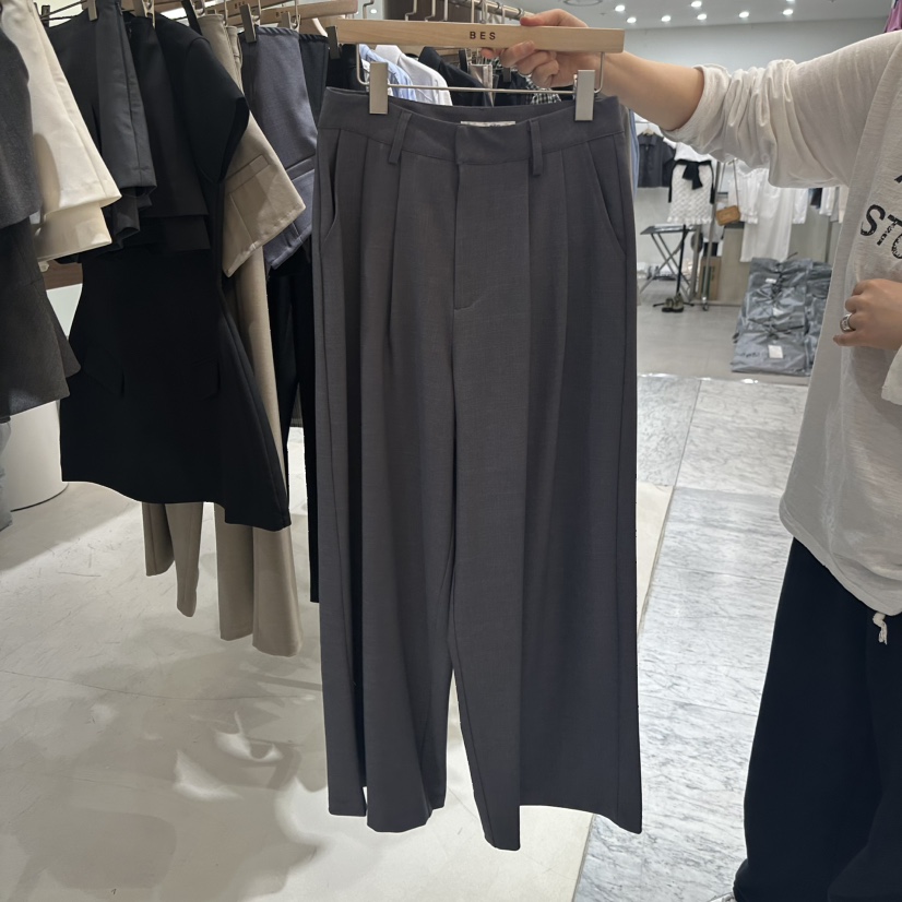 BES韓國直郵實拍女士新品職業人氣推薦時尚熱賣26春夏休閑褲BES SEOUL休閑褲圖色3灰色