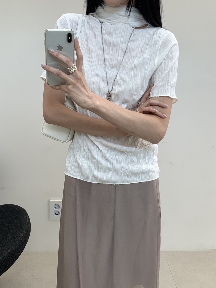 B_GARDER韓國直郵女士新款人氣休閑熱賣襯衫蕾絲衫褶裥羅紋B.GARDER襯衫/蕾絲衫圖色1