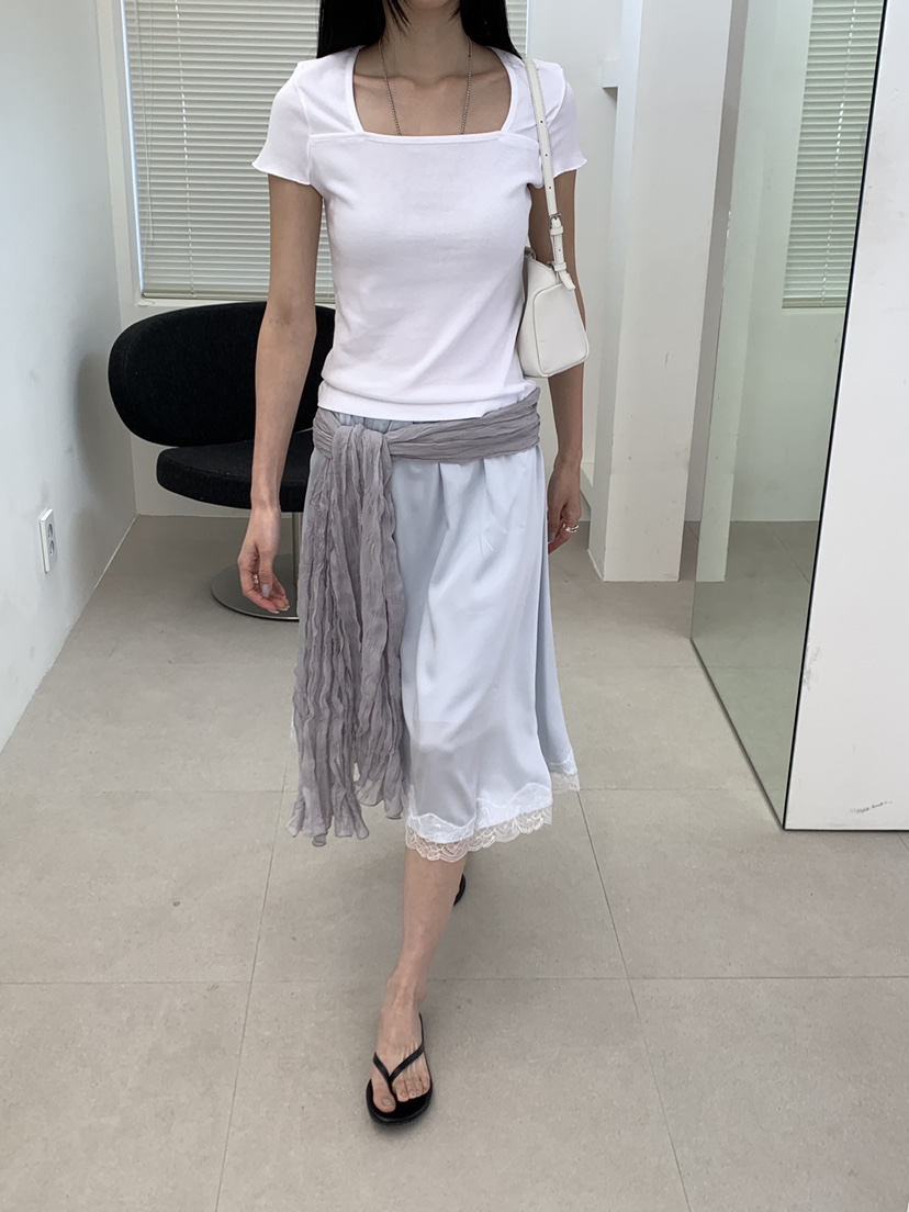 B_GARDER韓國代購女士新款職業26春夏休閑半身裙中短裙蕾絲B.GARDER半身裙/中短裙