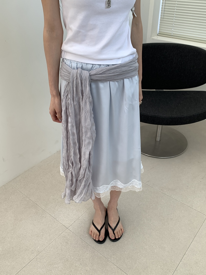 B_GARDER韓國代購女士新款職業26春夏休閑半身裙中短裙蕾絲B.GARDER半身裙/中短裙圖色2