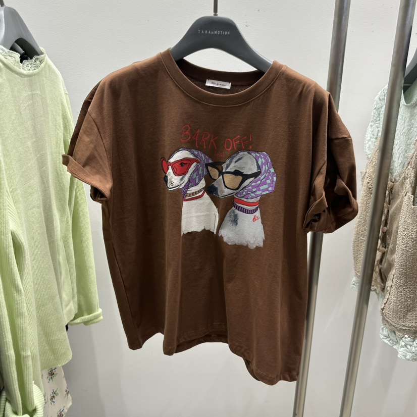 TARABY MOTION韓國代購女士新品熱賣時尚人氣26春夏T恤狗狗TARABY MOTIONT恤圖色4
