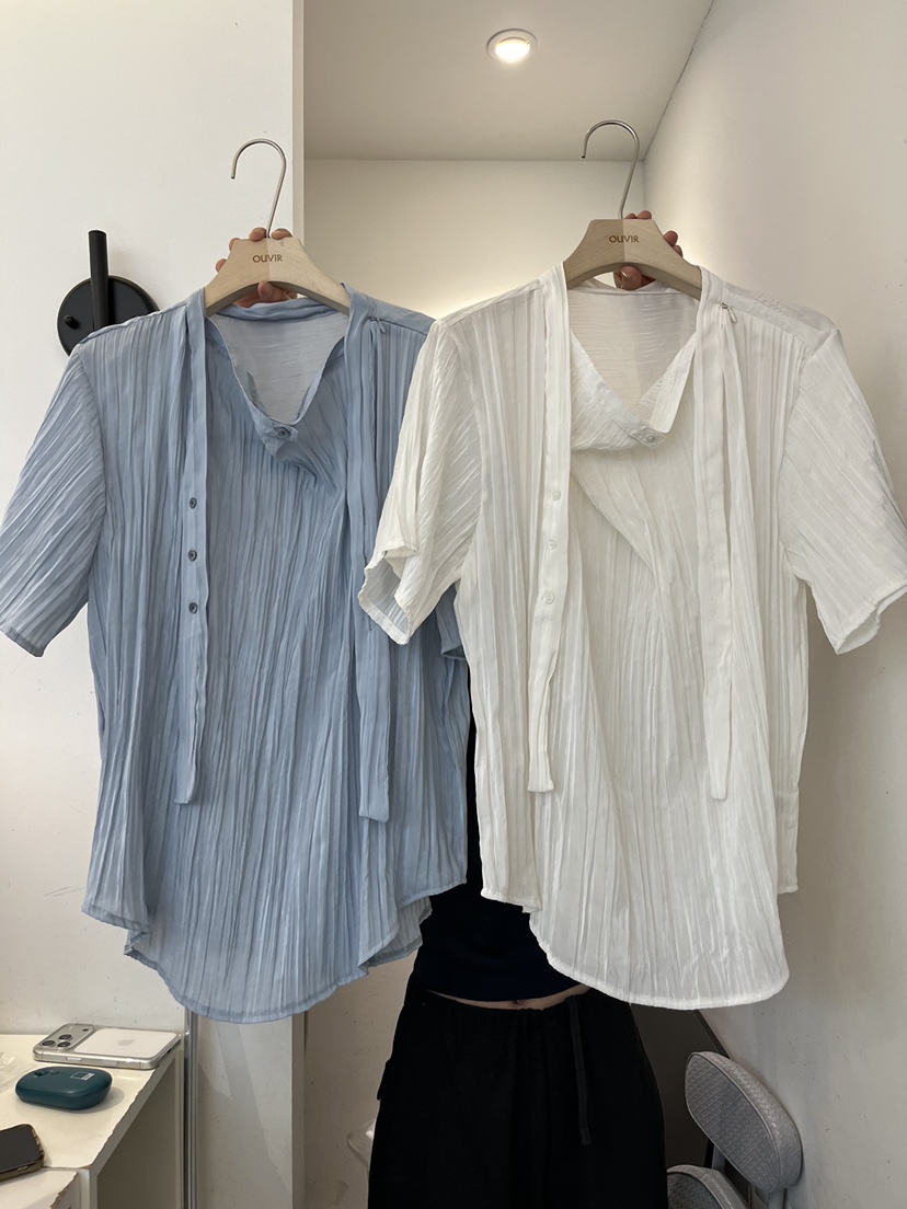 OUVIR韓國東大門直郵女裝新品時尚26春夏襯衫蕾絲衫披肩圍巾O.V.R/OUVIR襯衫/蕾絲衫