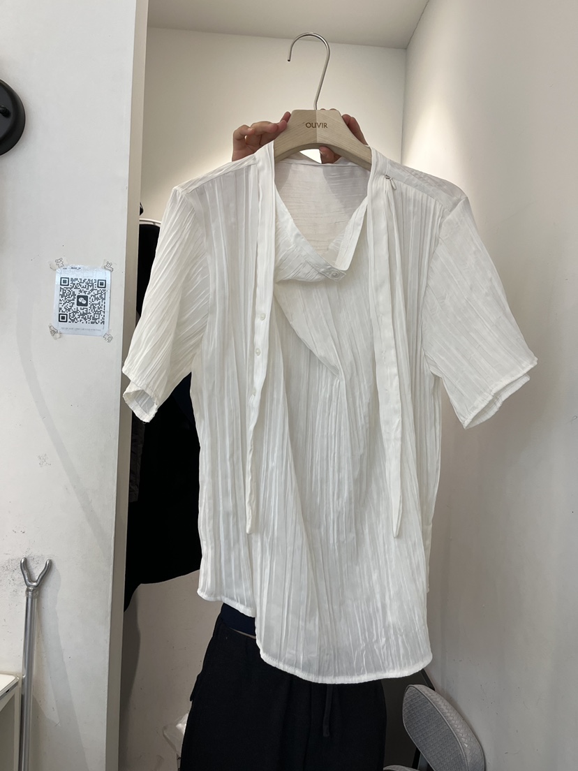 OUVIR韓國東大門直郵女裝新品時尚26春夏襯衫蕾絲衫披肩圍巾O.V.R/OUVIR襯衫/蕾絲衫圖色1