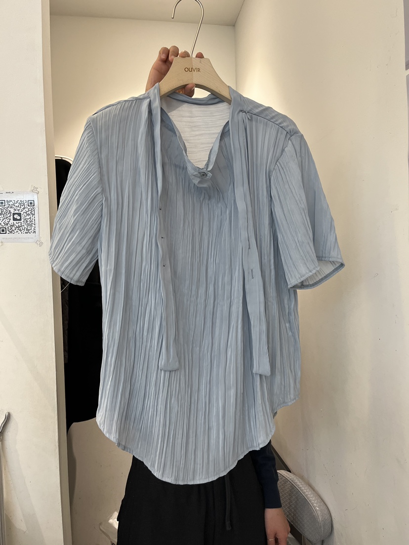 OUVIR韓國東大門直郵女裝新品時尚26春夏襯衫蕾絲衫披肩圍巾O.V.R/OUVIR襯衫/蕾絲衫圖色2