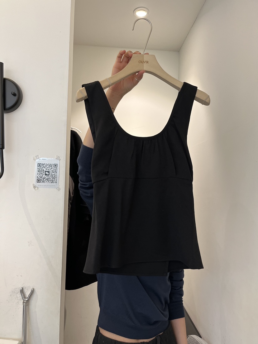 OUVIR韓國直郵實拍女裝新款職業人氣休閑吊帶背心褶皺亞麻O.V.R/OUVIR吊帶/背心圖色2