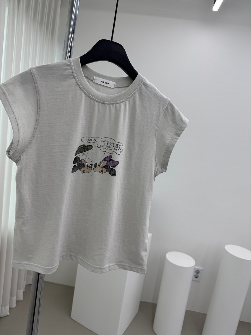 RED-A韓國代購女士新品熱賣26春夏職業推薦休閑時尚人氣T恤RED-AT恤圖色1