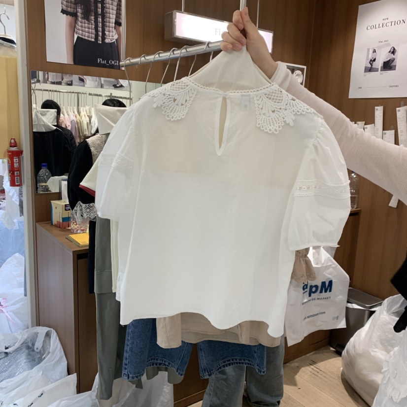 OGI韓國直郵女士新款推薦真品時尚人氣休閑職業襯衫蕾絲衫FLat OGI襯衫/蕾絲衫