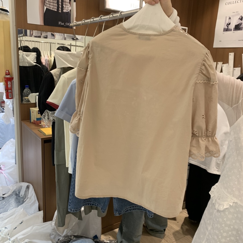 OGI東大門代購女裝新品人氣推薦休閑熱賣襯衫蕾絲衫不含腰帶FLat OGI襯衫/蕾絲衫