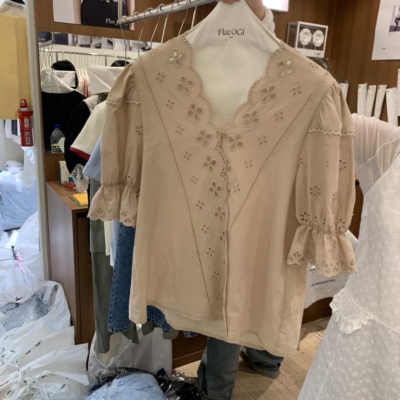OGI東大門代購女裝新品人氣推薦休閑熱賣襯衫蕾絲衫不含腰帶FLat OGI襯衫/蕾絲衫圖色2