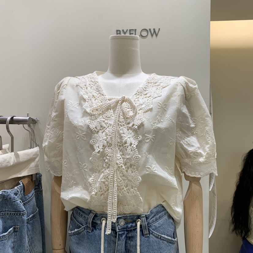 BY FLOW東大門直郵女士新款職業時尚推薦襯衫蕾絲衫復古BY FLOW襯衫/蕾絲衫圖色2