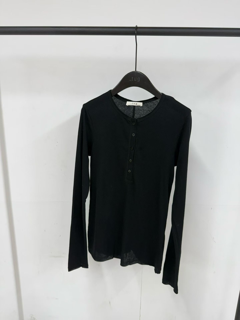 TUG東大門直郵女士新款26春夏熱賣休閑職業長袖T恤亞麻紐扣TUG長袖T恤圖色4