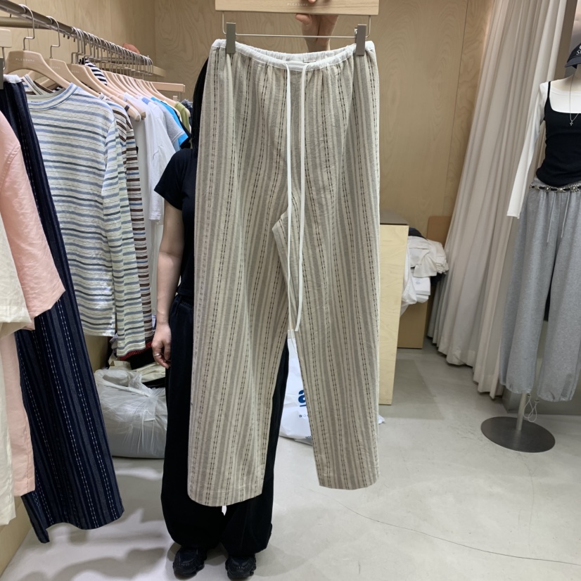 PLEASURE韓國代購女士新品人氣熱賣26春夏休閑休閑褲亞麻PLEASURE休閑褲圖色2