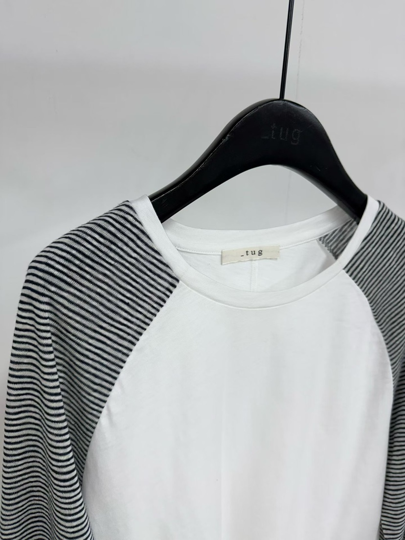 TUG東大門實拍女士新品人氣真品推薦職業26春夏長袖T恤條紋TUG長袖T恤