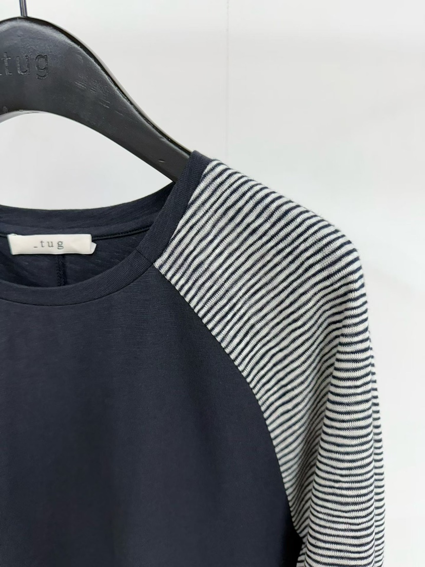 TUG東大門實拍女士新品人氣真品推薦職業26春夏長袖T恤條紋TUG長袖T恤