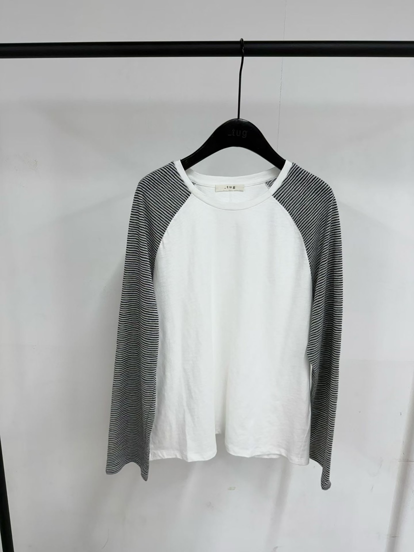 TUG東大門實拍女士新品人氣真品推薦職業26春夏長袖T恤條紋TUG長袖T恤圖色1