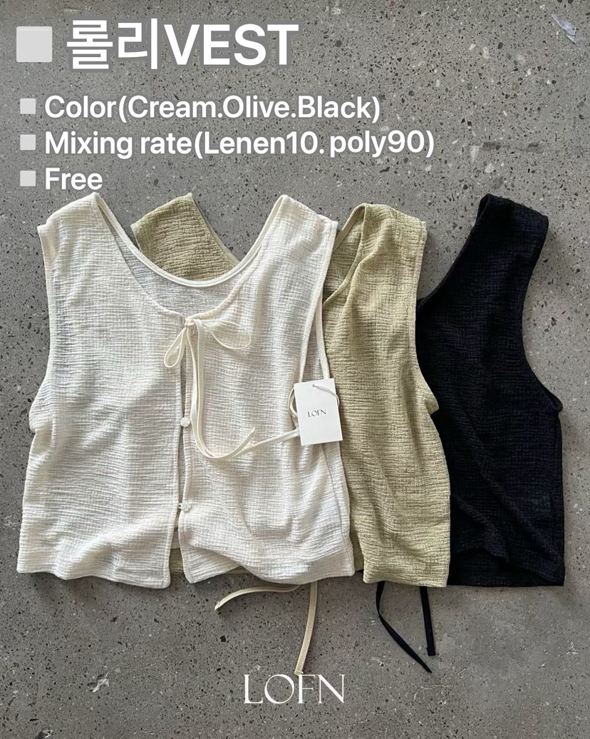 LOFN韓國直郵女士新品人氣職業推薦熱賣休閑時尚26春夏馬甲LOFN馬甲