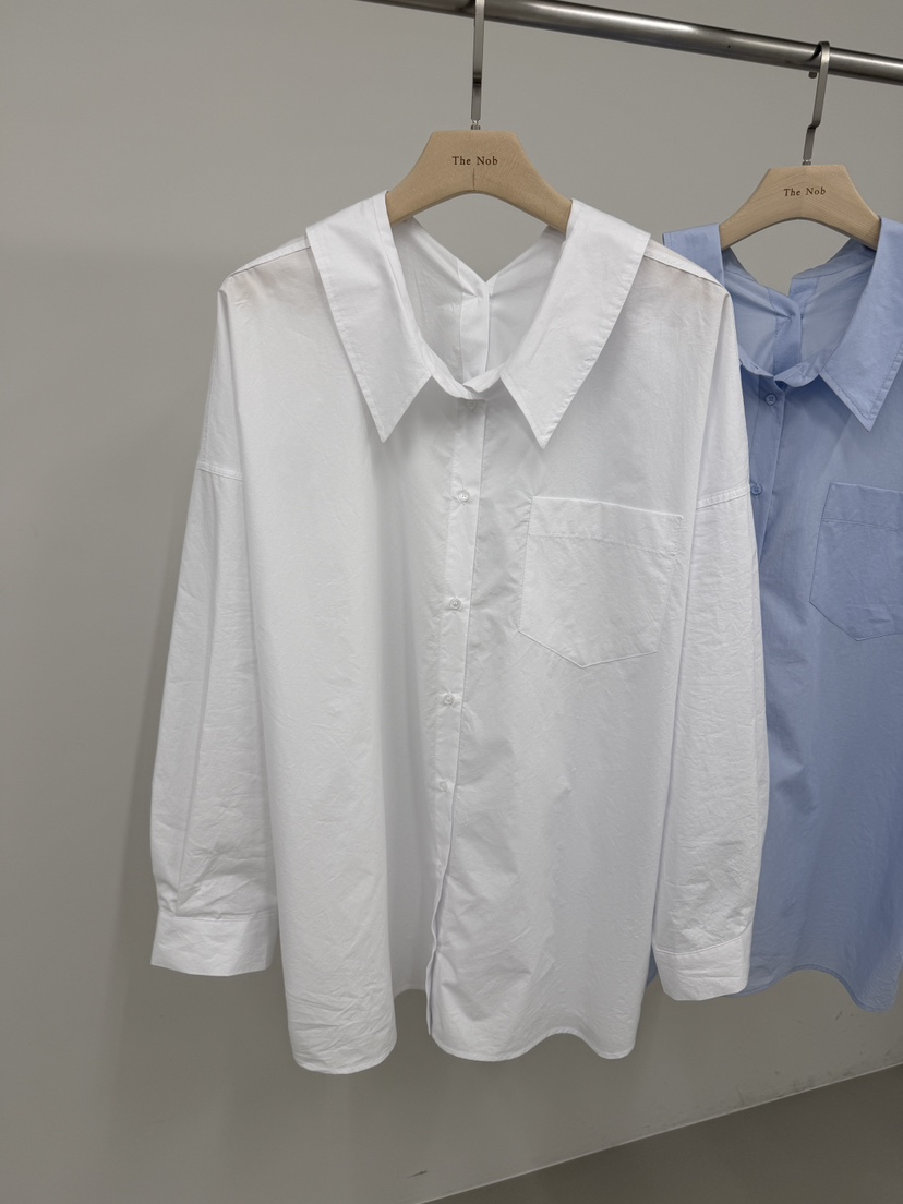 NOB韓國東大門代購女士新款熱賣26春夏人氣襯衫蕾絲衫雙面NOB襯衫/蕾絲衫圖色1