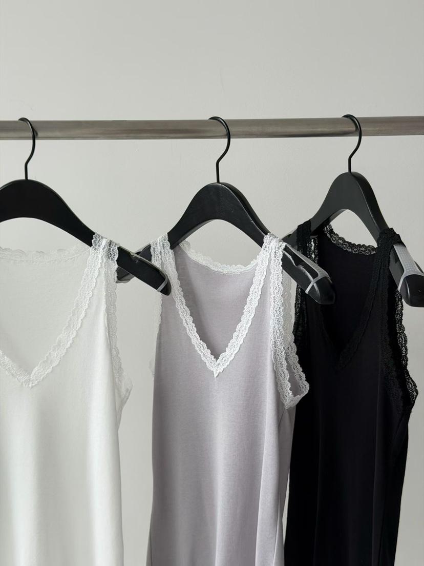 ARKIE/TAF韓國東大門代購女裝新品推薦人氣吊帶背心V領蕾絲ARKIE/TAF吊帶/背心