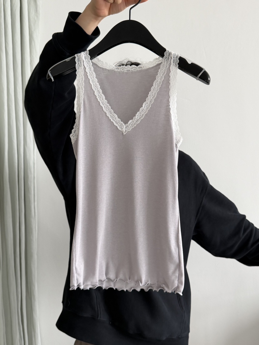 ARKIE/TAF韓國東大門代購女裝新品推薦人氣吊帶背心V領蕾絲ARKIE/TAF吊帶/背心圖色2