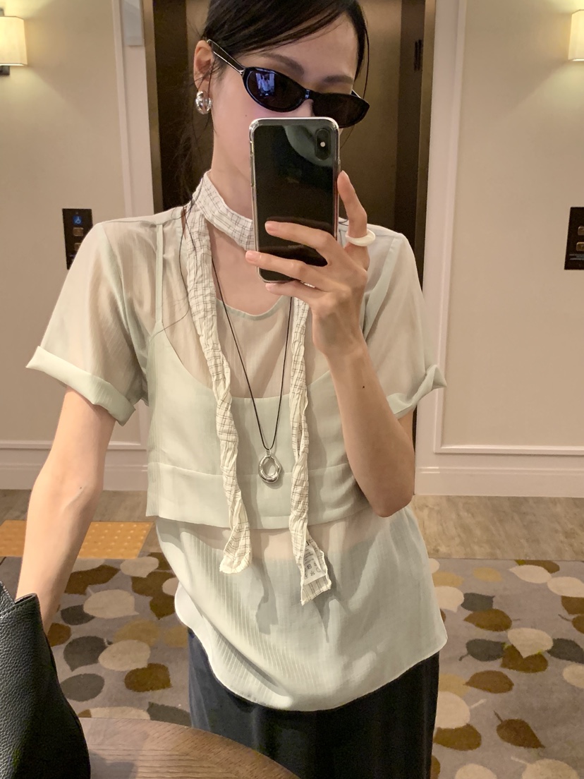 LOFN韓國代購女裝新品休閑人氣時尚26春夏職業襯衫蕾絲衫LOFN襯衫/蕾絲衫