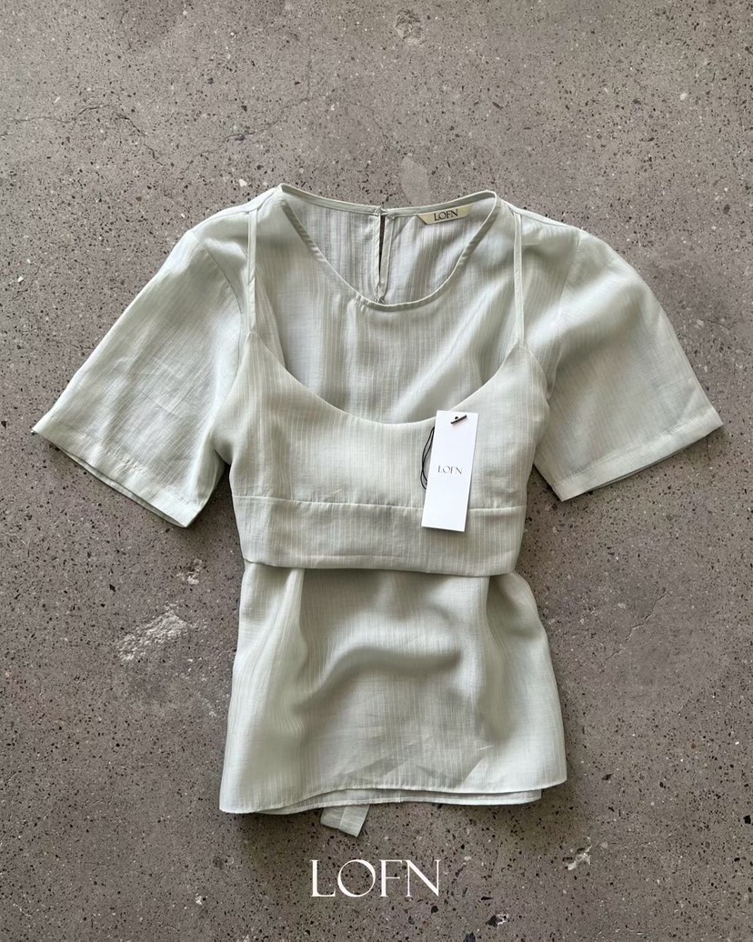 LOFN韓國代購女裝新品休閑人氣時尚26春夏職業襯衫蕾絲衫LOFN襯衫/蕾絲衫圖色1