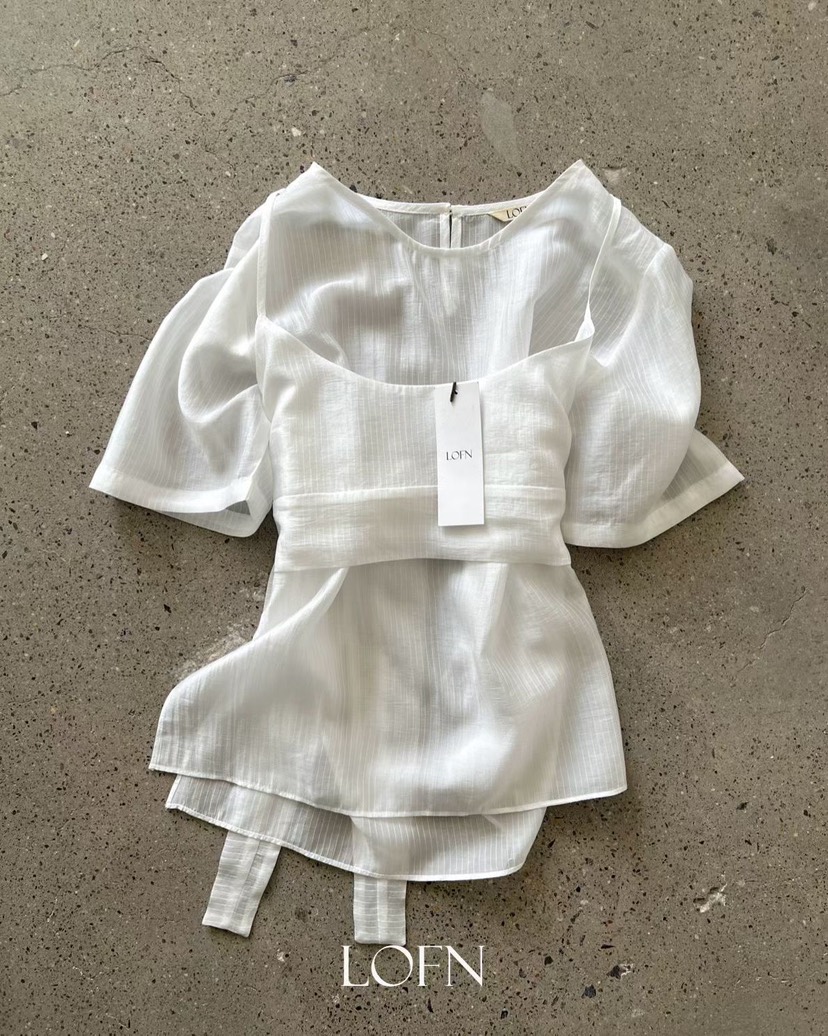 LOFN韓國代購女裝新品休閑人氣時尚26春夏職業襯衫蕾絲衫LOFN襯衫/蕾絲衫圖色2