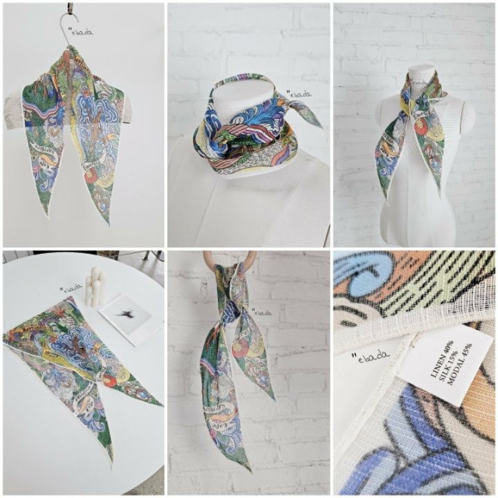 EBADA韓國直郵女士新款人氣休閑時尚推薦圍巾披肩絲綢亞麻EBADA圍巾/披肩