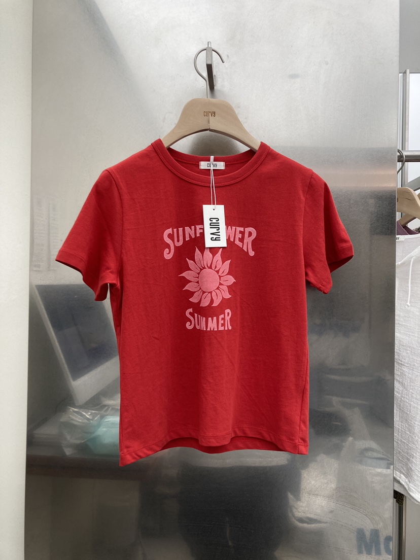 CURVY韓國東大門直郵女士新款職業時尚休閑26春夏推薦T恤CURVYT恤圖色3