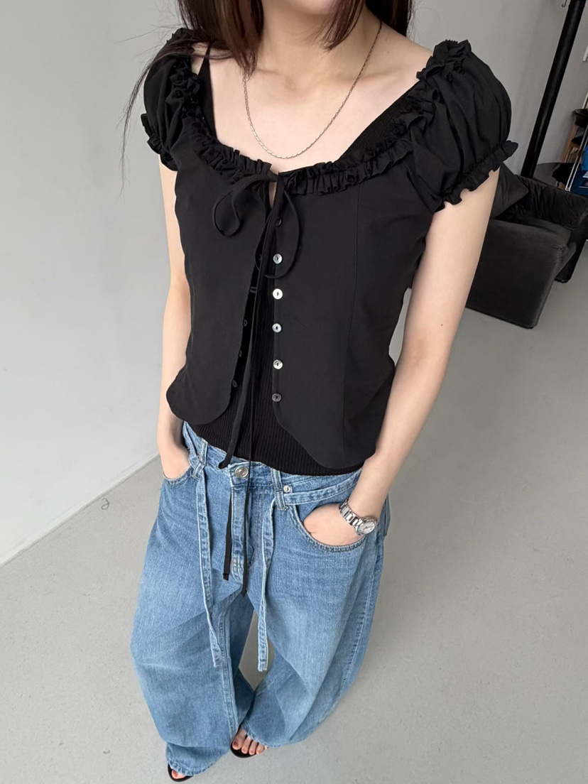 ARKIE/TAF韓國東大門直郵女裝新品26春夏人氣襯衫蕾絲衫ARKIE/TAF襯衫/蕾絲衫