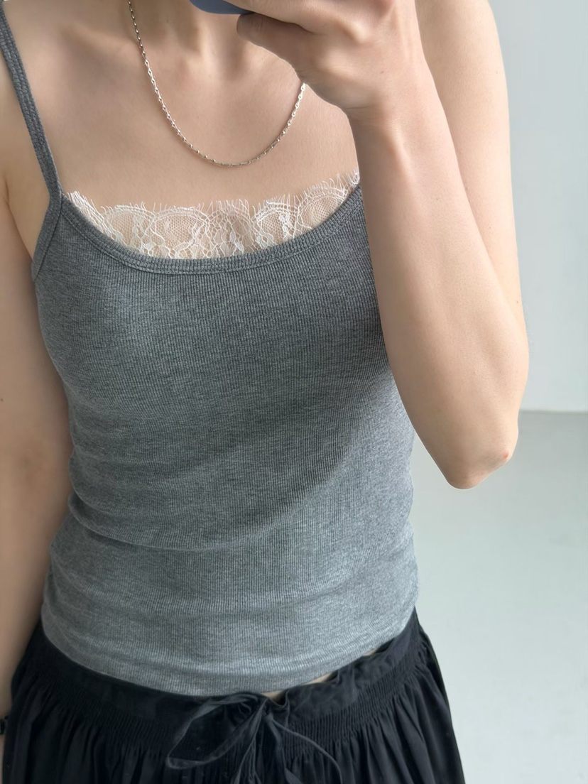 ARKIE/TAF韓國直郵女裝新品26春夏人氣吊帶背心蕾絲羅紋ARKIE/TAF吊帶/背心