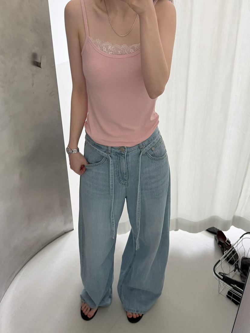 ARKIE/TAF韓國直郵女裝新品26春夏人氣吊帶背心蕾絲羅紋ARKIE/TAF吊帶/背心