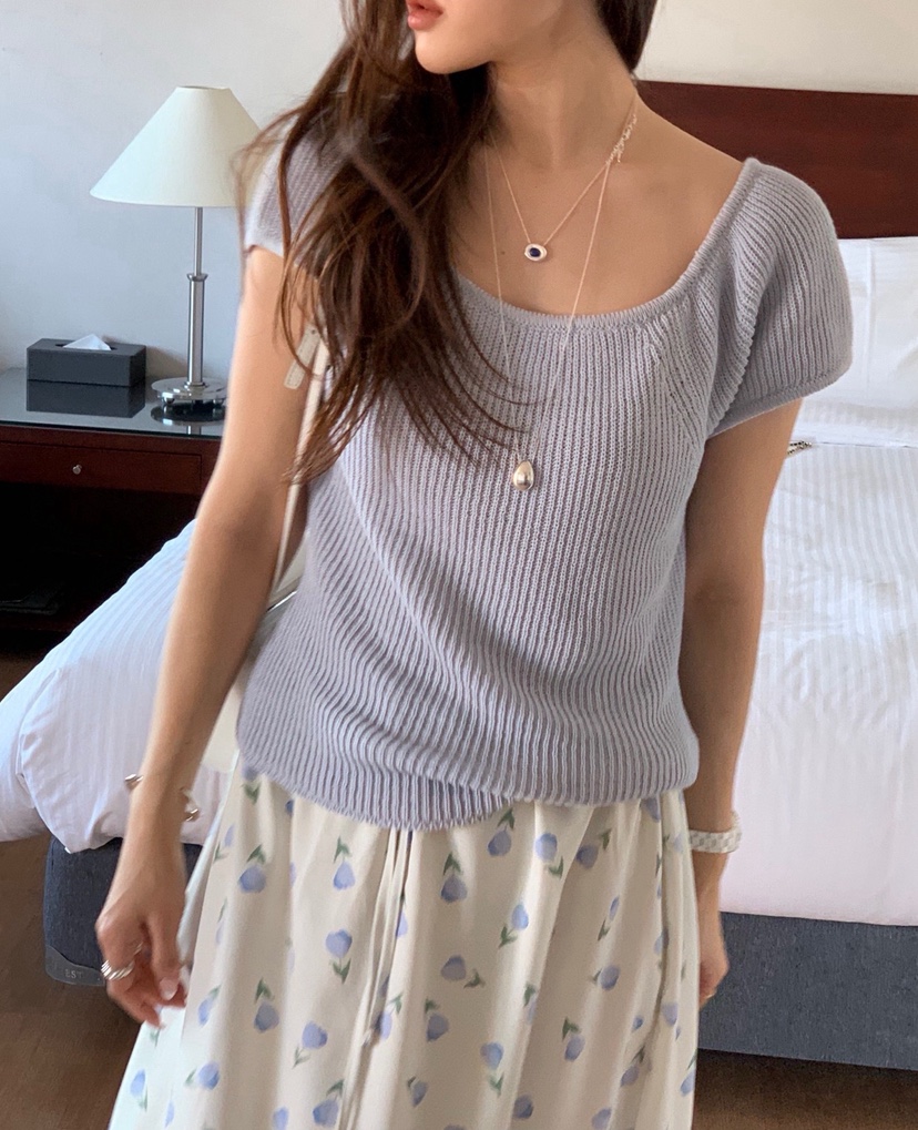 LA CREME韓國東大門代購女士新款26春夏推薦熱賣針織衫雙面LA CREME針織衫